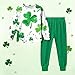 MXTPOV St Patty's Day Outfit For Kids 2 Piece Spring Clothes Cute Printed Shamrock Sweatshirt Top Long Pants Set Green st patty's day outfit girls Size 15-16