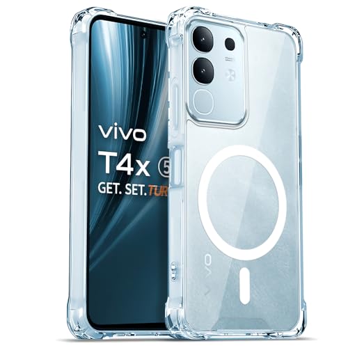 Image of AESTMO Clear Back Cover for Vivo T4X 5G / Z10X 5G / Y31 Pro 5G | 360 Protection | Transparent Back Cover (PC + TPU, Compatible with MagSafe Accessories, Transparent Bumper)