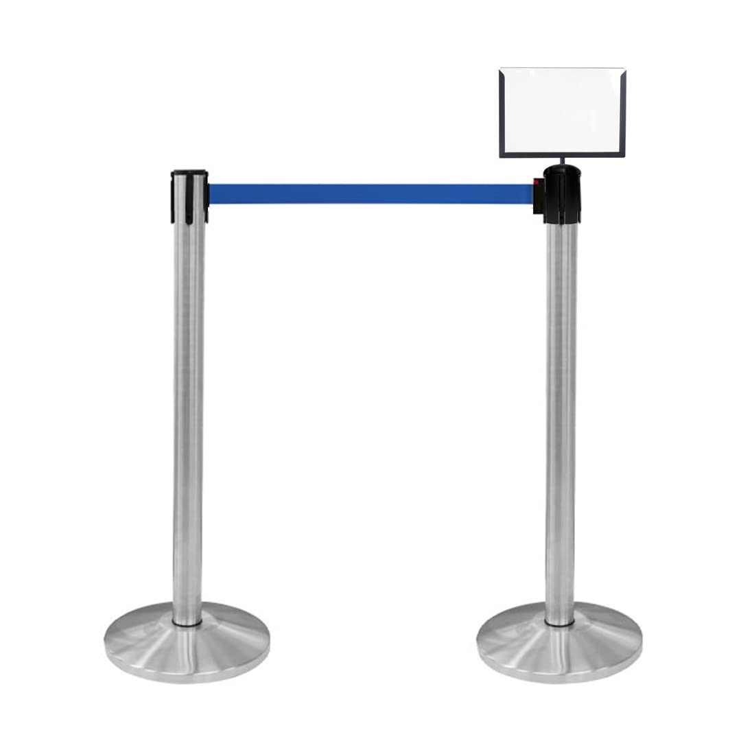 Transenna A Nastro Retrattile Da Parete 3 Metri | Barriera Di Sicurezza Con Clip E Nastro Blu | Per Delimitare Aree E Controllare Accessi - Foto 6