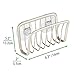 mDesign Metal Farmhouse Kitchen Sink Organizer Caddy, Storage Holder for Sponges, Soaps, Scrubbers - Quick Drying Wire Basket Design, Strong Suction Cups - 2 Pack - Satin
