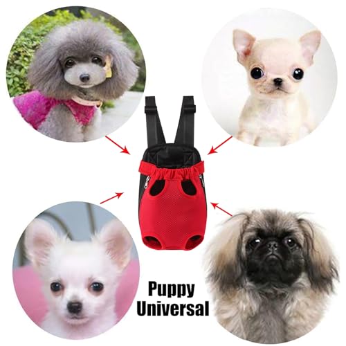 Hunde Rucksack für 1.1-2.3kg, Verstellbare Welpen Haustier Rucksack Hund Tragetasche, Camping und Reisen, Schultertasche für kleine und mittelgroße Hunde, Katzen, Kaninchen (Blau, S)