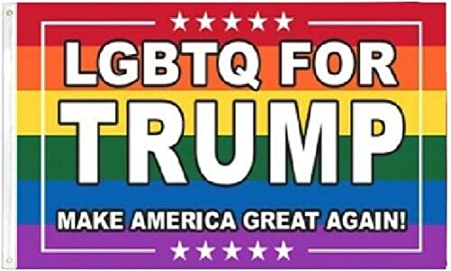 Trade Winds TRUMP 2024 LGBTQ FOR TRUMP GAY LESBIAN FOR TRUMP 2024 Premium Quality Fade Resistant FLAG BANNER Multicolor 3ft*5ft