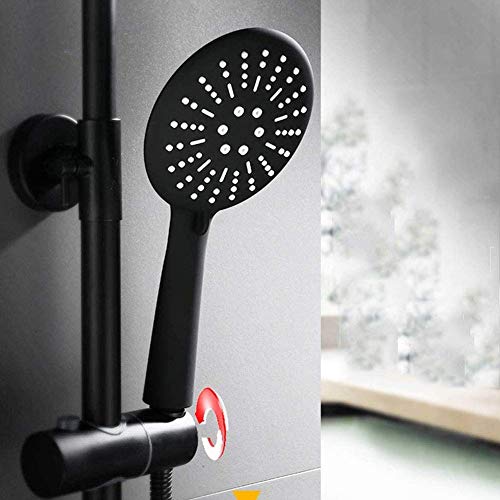Ensemble de robinet de douche noir avec pommeau de douche à main LUNEZY - 4