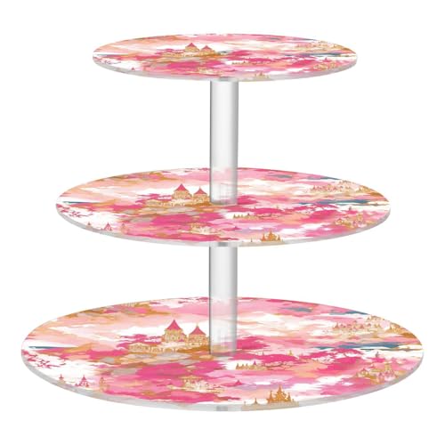 Rose Golden Fairy Tale Castle Transparent Acrylic Tray Waterproof Three-Layer