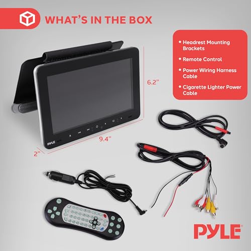 Pyle - Car DVD Player, Universal Car Headrest Mount Display Monitor - 9.4 Inch, Car Audio Video Entertainment System, Back seat Headrest Holder by Pyle - Used condition - Image 7