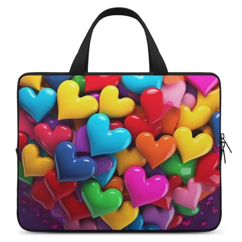 RTFGHJS Laptop Sleeve with Handle Colourful Heart Laptop Sleeve Bag Ultra-Thin Computer Bag Cover for 12-17 Inch RTFGHJS Laptop Sleeve with Handle Colourful Heart Laptop Sleeve Bag Ultra-Thin Computer Bag Cover for 12-17 Inch