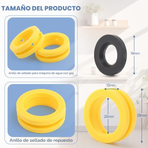 Miniatura 5 de 5 Piezas Para Soda Stream Piezas De Repuesto Duo Art Co2 Adaptador De Rosca Trapezoidal Tr21-4 Para Junta Soda Stream, Junta De Repuesto 1 Pieza De Anillos De Manguera De Goma