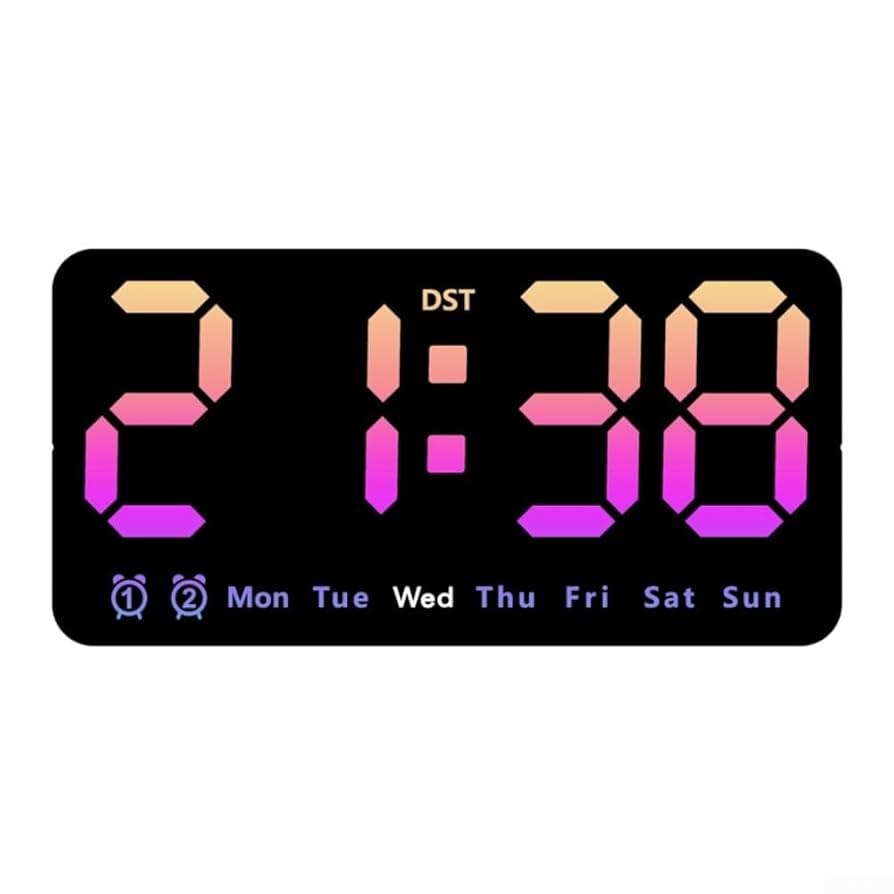 Moderne LED Digitaluhr Mit Datumsanzeige - 3 Helligkeitsstufen & Wecker