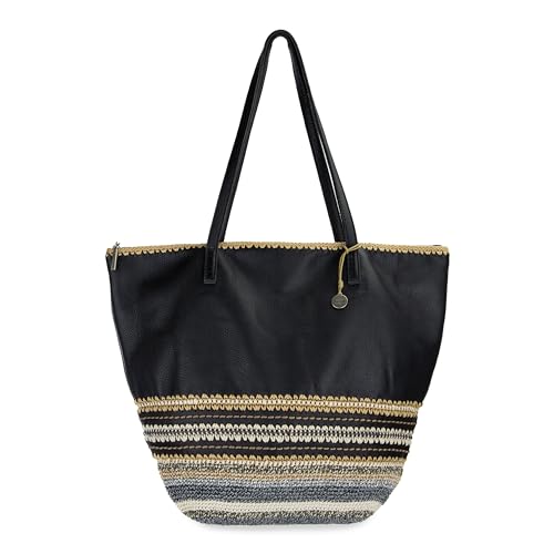 Image of The Sak Faye Tote Bag - Hand Crochet Women's Purse For Everyday & Travel - Handbag With Zipper Pocket & Shoulder Straps