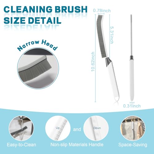Image of Thin Cleaning Brush Set - Gap Cleaning Tools, Multi-Purpose Hard Bristle Grout Scrub Brushes & Grout Cleaner Brush for Deep Scrubbing in Kitchen, Bathroom, Toilet, Sink Gap