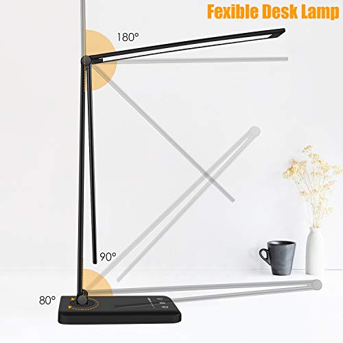 Lapeort Led Desk Lamp, Dimmable Table Lamps With Usb Charging Port, Eye-Caring Portable Office Lamp, 5 Lighting Modes, Touch Control, Timer/Memory Function For Dorm, Working, Study, Reading #TOP5