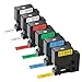 Produktbild 6 Stück kompatibel mit Dymo D1 Etikettenband, 12 mm x 7 m für Dymo Labelmanager PNP/160/210D/280/350/420P/450D/500TS Etikettendrucker, D1 45013 45016 45017 45018 45019 Schwarz/Weiß/Blau/Rot Gelb/Grün