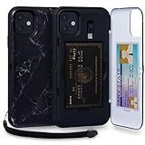 TORU CX PRO for iPhone 11 Case Wallet | Protective Shockproof Heavy Duty Cover with Hidden Card Holder & Card Slot |Wrist Strap, Lightning Adapter Mirror Included - Marble
