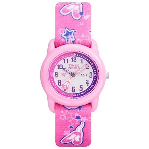Timex Girls T7B151 Time Machines Pink Ballerina Elastic Fabric Strap Watch