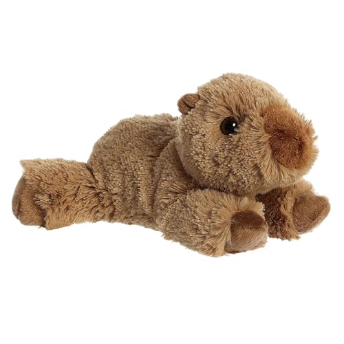 Aurora® Adorable Mini Flopsie™ Charlie Capybara™ Stuffed Animal - Mini Companions Ready for Playful Adventures - for Kids All Ages, Toddlers, Adults, and Families - Brown 9 Inches