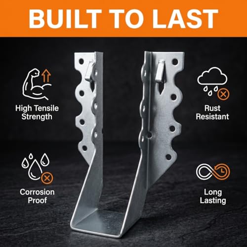 Image of 25 Pack 2x6 Joist Hangers, 18 Gauge Galvanized Face Mount | Wood connectors for rafters, beams and framing projects; suitable for decks, floors and pergolas.