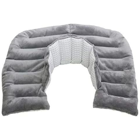 Neck and Shoulder Microwavable Heating Pads with Lavender Scent - Neck and Shoulder Relaxer Heating Pad for Upper Back with 4 inches Neck Collar - Reusable Heating Pad -1 Pack - Lavender Aroma Cover