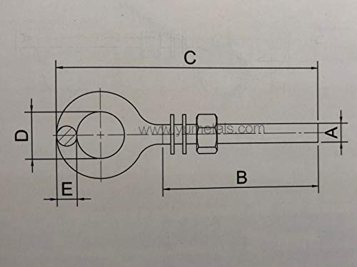 Boulon à œil marine UNC 5/8 pour amarrage bateau et levage