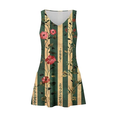 Womens Summer Dresses Beach V Neck Swimsuit Coverup Vacation Casual Dress with Pocket 2025 Printed Sundress2