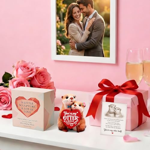 Gifts for Women Her Girlfriend Wife Husband BF Men Him Otter Figurines - Image 3