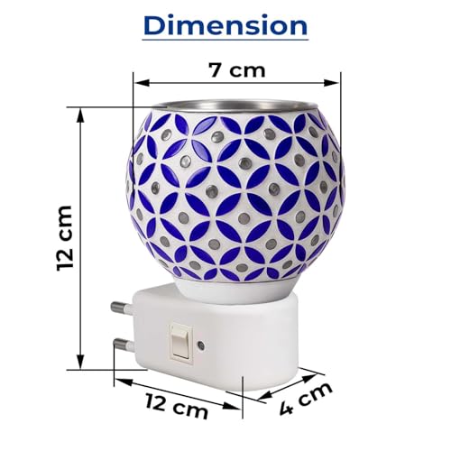 Image of Electric Camphor Burner /Essential Oil Diffuser /Electric Diffuser for Fragrance /Kapur Dani for Pooja /Meditation /Kapoor Stand for Home /Office (Blue)