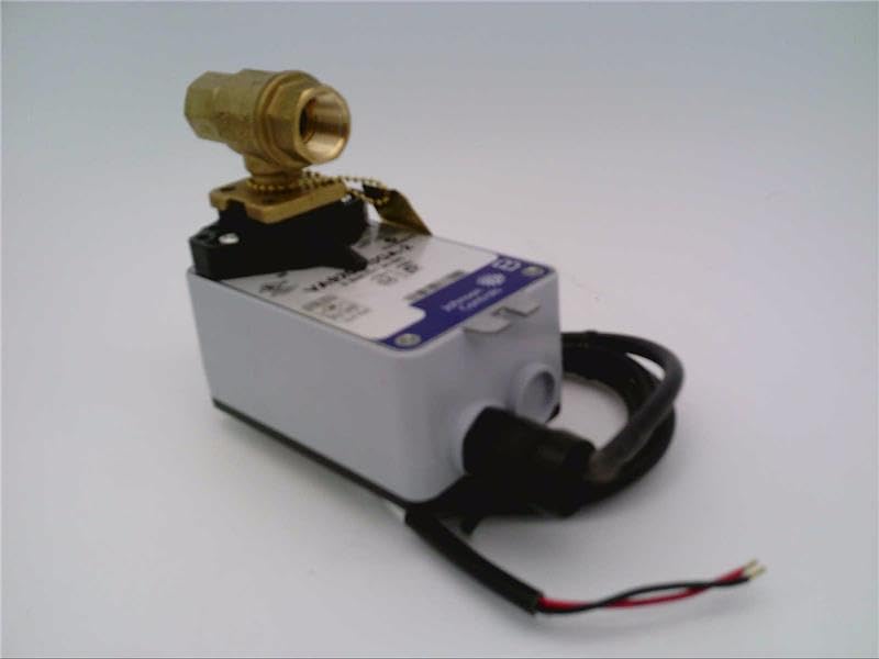 Model VG1241AN Two-Way Plated Brass Trim NPT End Connections Ball Valve with Model VA9203-BGA-2 Spring-Return Open Without Switch Electric Actuator