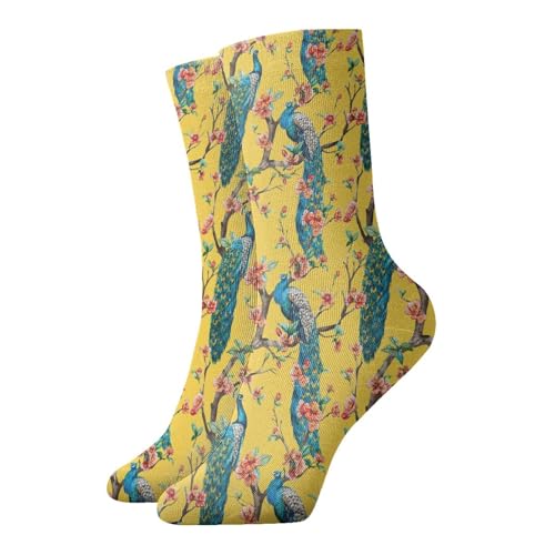 VCzsdff Hermosos calcetines de felpa de pavo real para casa y oficina, cómodos calcetines antideslizantes para comodidad en interiores