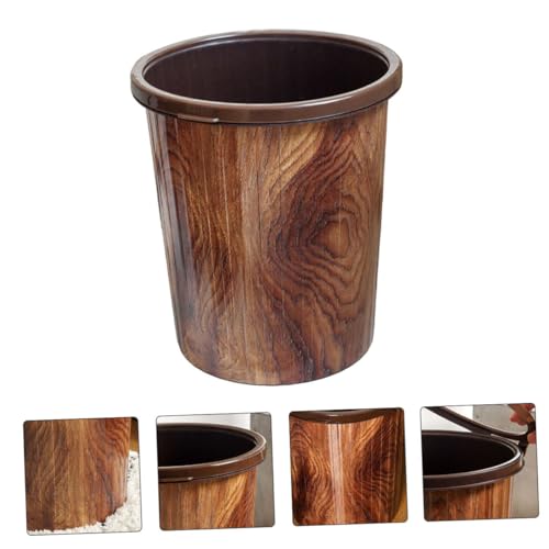 Caneca de basura de plástico marrón con diseño de presión miniatura 4