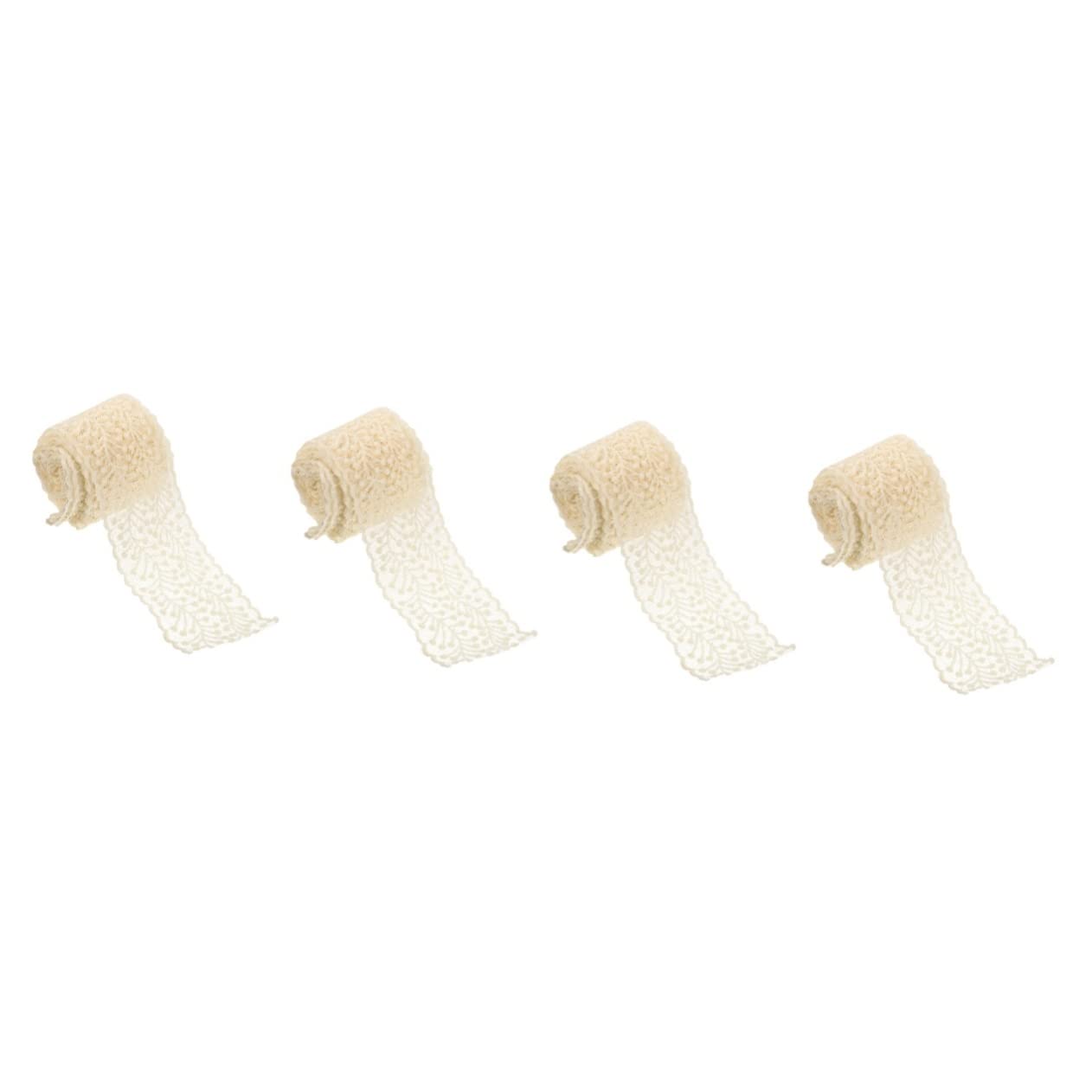 STOBOK 4rollos Encaje De Costura Para Manualidades Metros De Adorno De Encaje Bordado Para Materiales De Costura y Accesorios Para Ropa