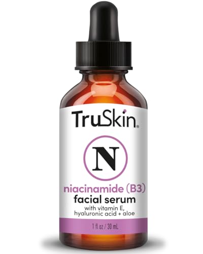 TruSkin (B3) Niacinamide Serum for Face – Minimize Appearance of Pores, Balance Moisture & Tone, Hydrate & Soothe with Hyaluronic Acid, Vitamin E, Aloe & Avocado Oil, 1 fl oz