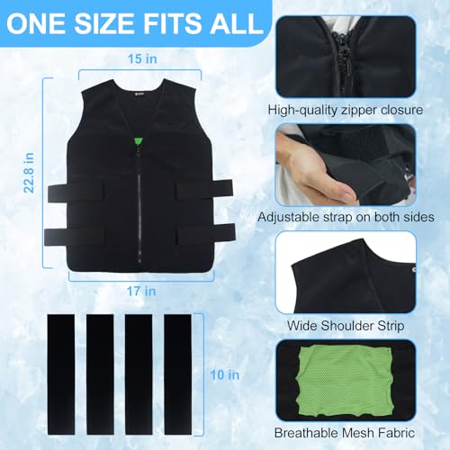 Image of WORLD-BIO Instant Cooling Vest with 84 Ice Cells, Adjustable Unisex Cold Vest for Hot Weather, Reusable Cooling Gear for Outdoor Work (Quehuo)