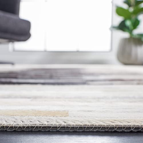 Tapete decorativo SAFAVIEH Studio Leather 6' x 9' gris y marrón miniatura 5