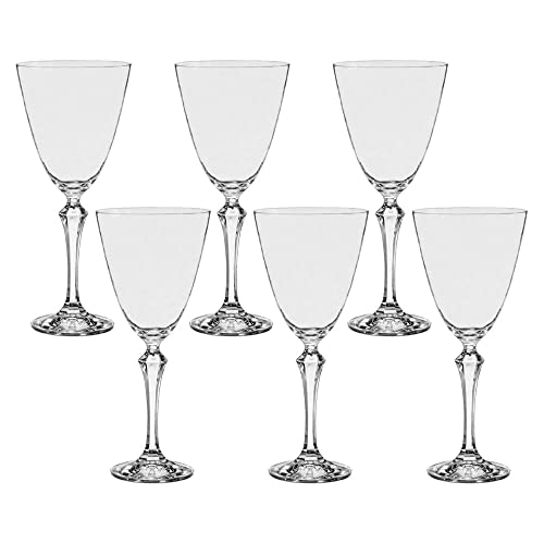 Jogo de 6 tacas para agua Elizabeth em cristal ecologico 350ml A23cm-TRANSPARENTE - Bohemia- Full Fi