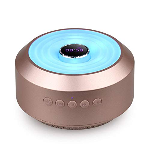 Tragbarer drahtloser Lautsprecher mit Uhr, Mini-Bluetooth-Lautsprecher mit bunten LED-Lichtern,