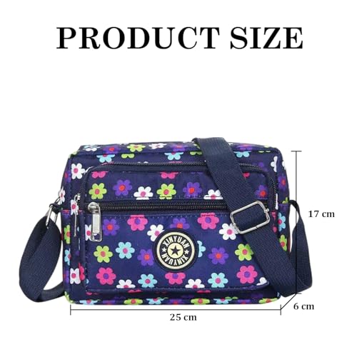 Image of MOMISY Women Mobile Messenger cellphone Bag Ladies Nylon Shoulder Cross Body Long Strap for College, Outing, Travelling, Work