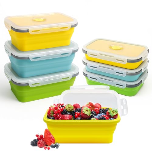 Druuzyl 3 faltbare Silikon-Dosen Set (1200ml) - Frischhaltedosen mit...