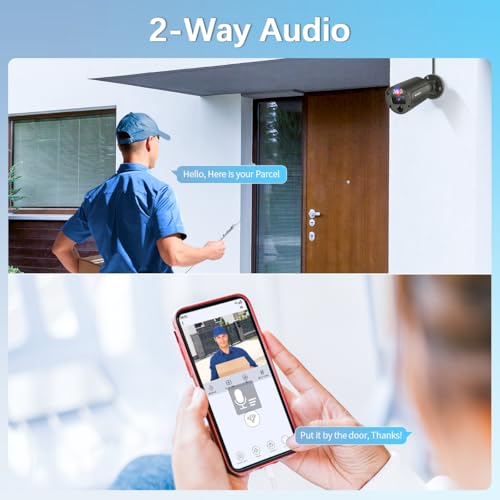 【2-Way Audio】 Outdoor Wired Security Camera System, Wired Cameras for Home Security, Home POE Video Surveillance Systems DVR Kits by WEILAILIFE - Image 4