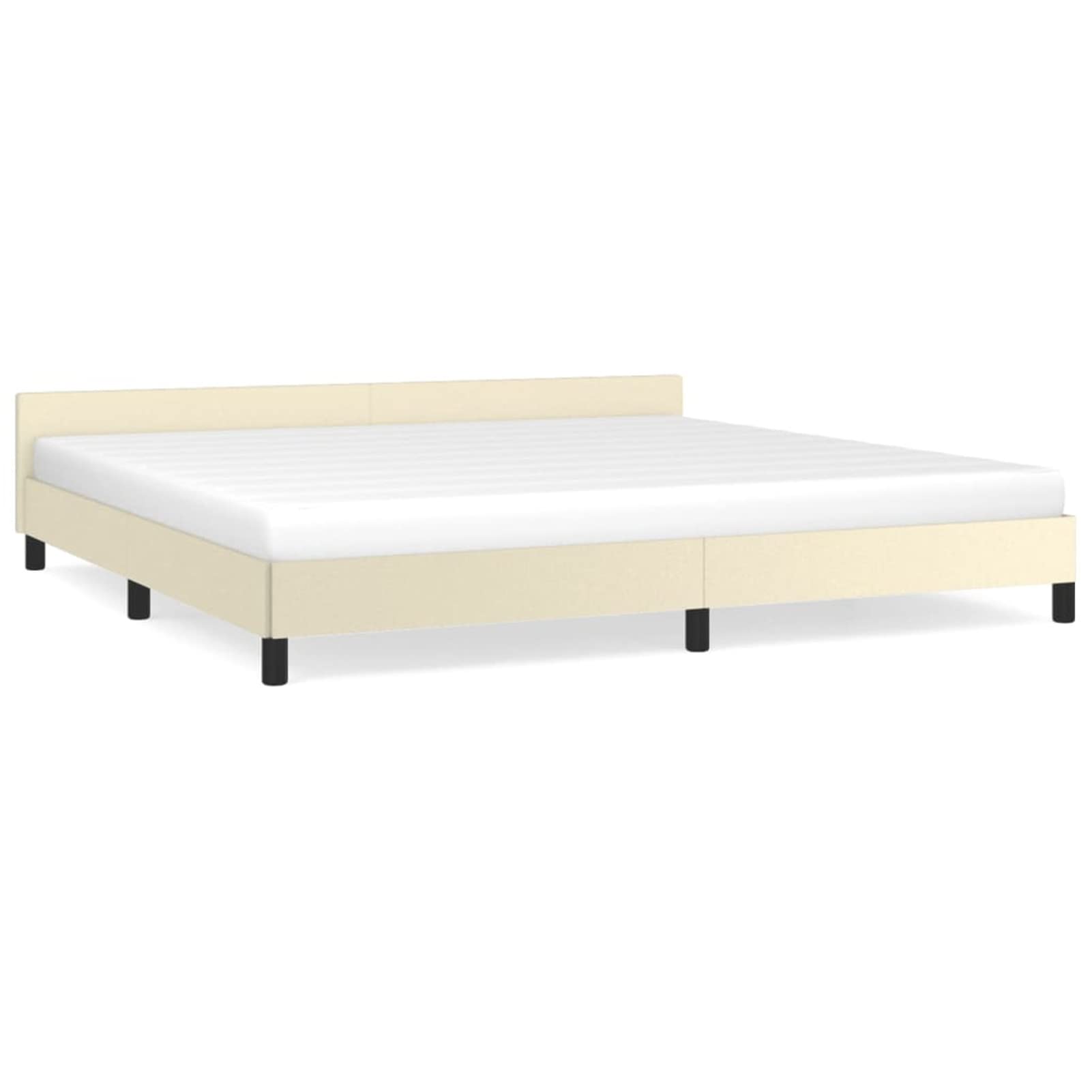 ShGaxin Struttura del letto con testiera, Doghe, Base letto, Telaio del letto, Letto mobile, letti per bambini, letto completo, pelle sintetica crema 200 x 200 cm