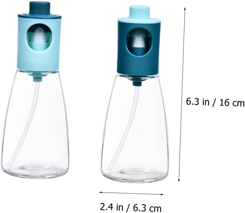 MAGICLULU 2Pcs Glass Oil Spray Bottles Press Type Kitchen Oil Dispenser for Controlled Cooking for Salad Bbq Air Fryer Use