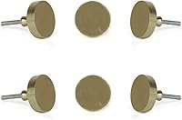 Vista 10 de Perilla Home Juego de 6 pomos decorativos de metal para habitación, cocina, gabinete, armario, puerta, aparador y tiradores de cajón (dorado, JENA S)