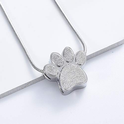 QGJNSGC Pet Paw Cremation Jewelry for Ashes Pendant Paw Print Urn Necklace Memorial Keepsake Jewelry for Pet/Dog's/Cat's Ashes - Image 3