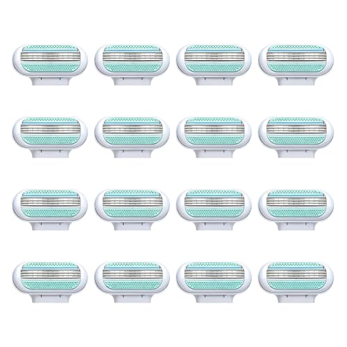 16 Piezas Recambios para Maquinilla Afeitar Mujer, Compatible con Gillette Venus, Cuchillas de 3 Capas, Afeitado Suave para Piel Sensible, para Piernas Axilas y Zona Bikini