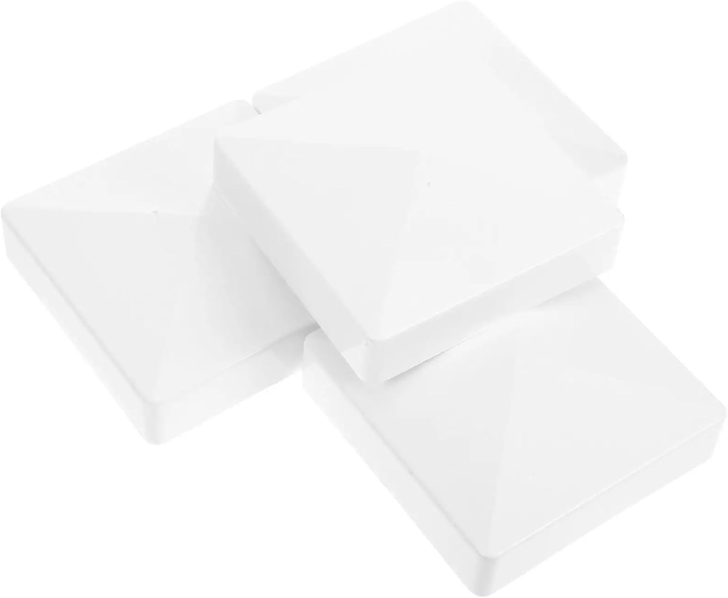 4 Pcs Fence Post Cap Piling Caps for Docks Top Hat Vinyl Mailbox Cover White Tops