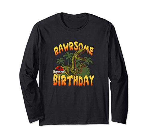 Jurassic Park Velociraptor Rawrsome Birthday Manga Larga