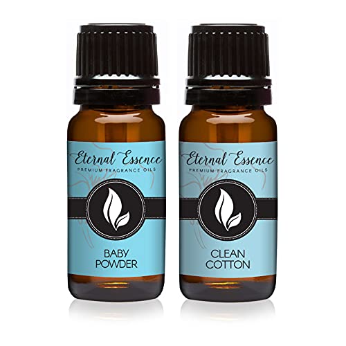 Image of Eternal Essence Oils 2 Pack 10ml Premium Fragrance Oil - Baby Fresh & Clean Cotton - for Candle, Soap Making, Aromatherapy, Diffusers, Home Care, & Humidifiers