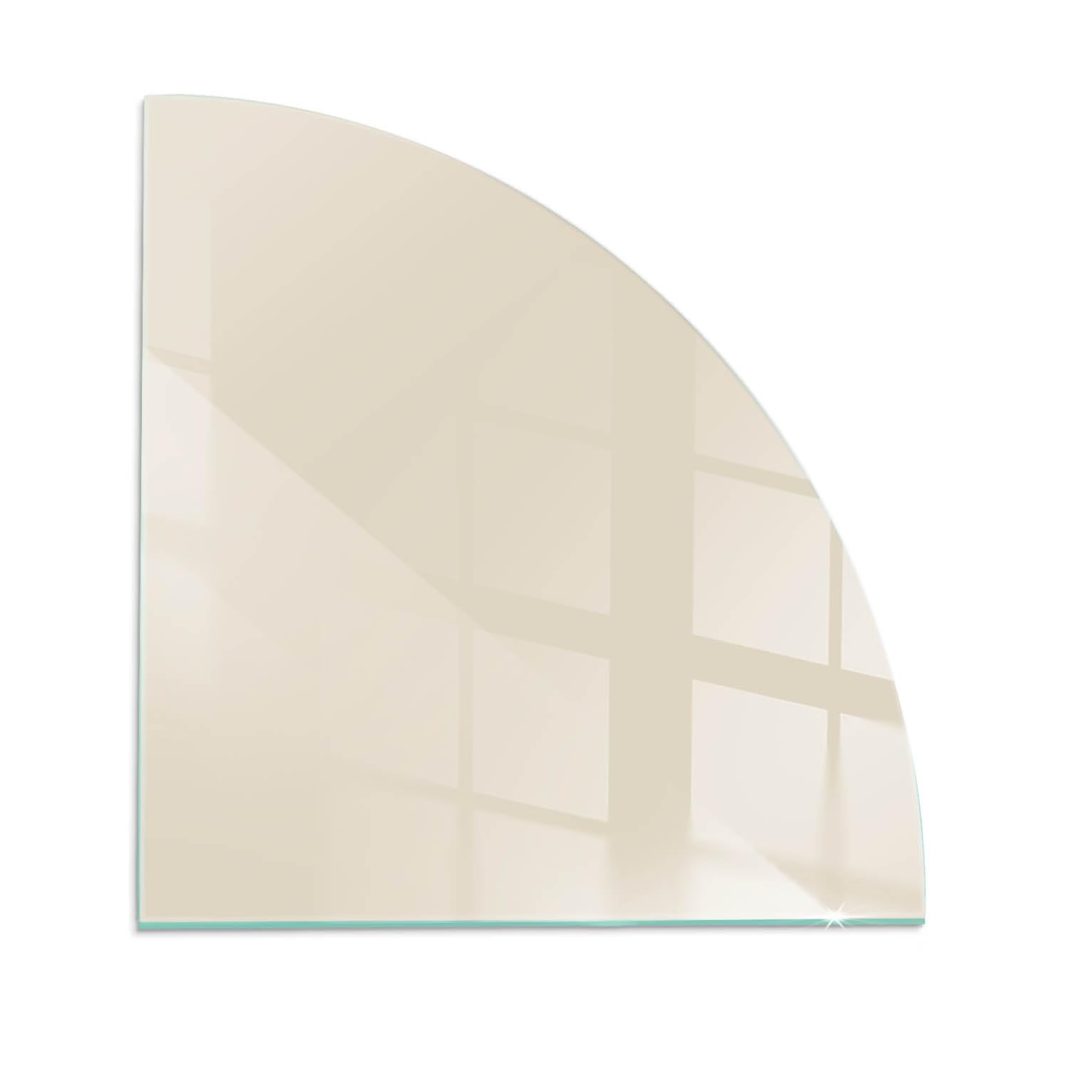 Verre trempé de cheminée beige 100x100 cm rond pour protection de sol