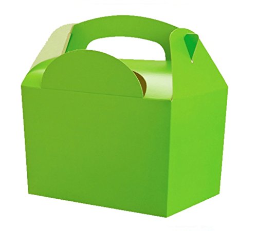 20 x Lime Green Birthday Party Food Gift Boxes - Kids Lunch Food Meal Box