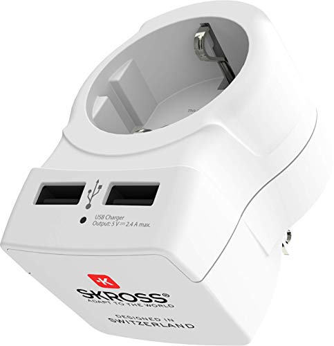 Adaptateur Europe vers USA SKROSS protection anti-choc pour brancher un sèche-cheveux 1500W