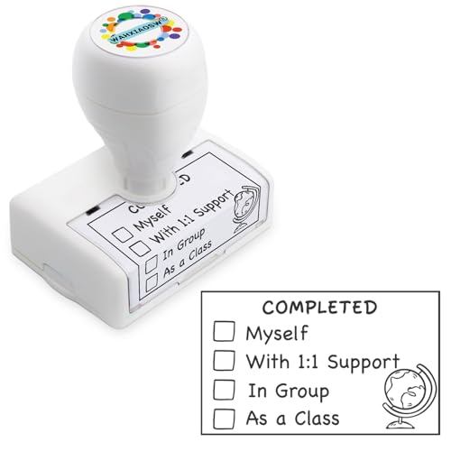 Happy Teaching - Teacher Checkbox Grading Stamps, Easy Grading, Brown