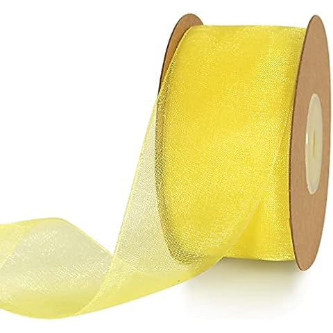 TONIFUL Yellow Organza Ribbon for Crafts Cover